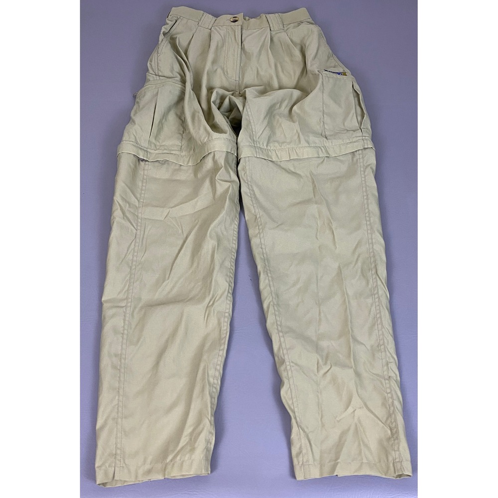 Ex Officio Cargo Pants Convertible‎ Women's 14/16 Khaki Nylon Hiking Zip Off Tan